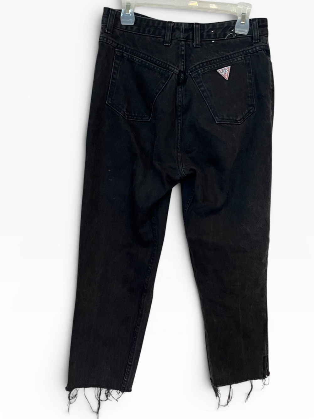 GUESS Vintage Black High Waist Faded Grunge Cropped Jeans Womens Medium 32